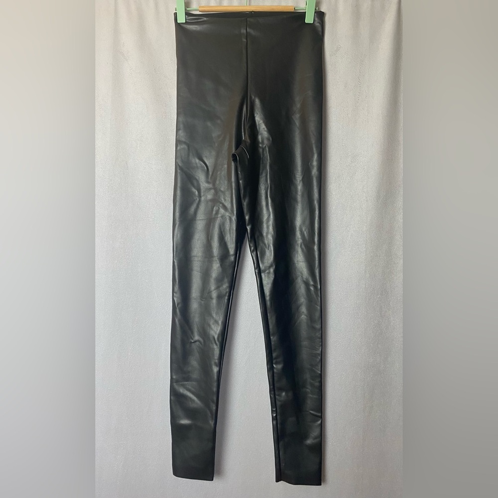 Joie Grunge Black Faux Leather Street Rebel Luxe Leggings S - Picture 2 of 5